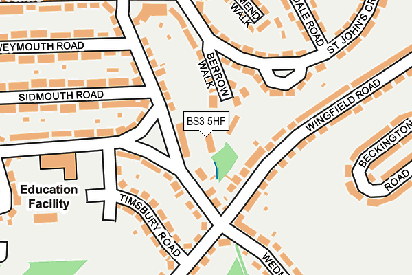 BS3 5HF map - OS OpenMap – Local (Ordnance Survey)