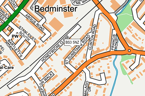 BS3 5NZ map - OS OpenMap – Local (Ordnance Survey)