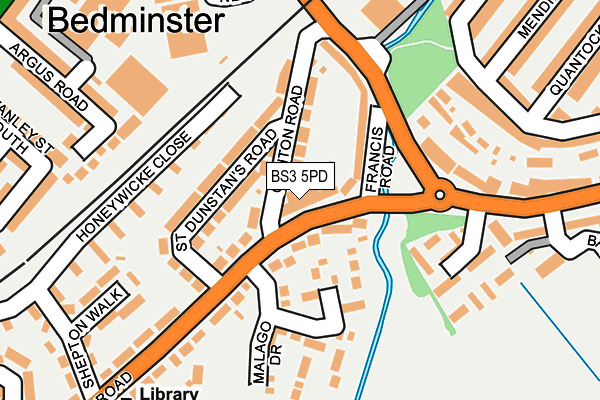 BS3 5PD map - OS OpenMap – Local (Ordnance Survey)