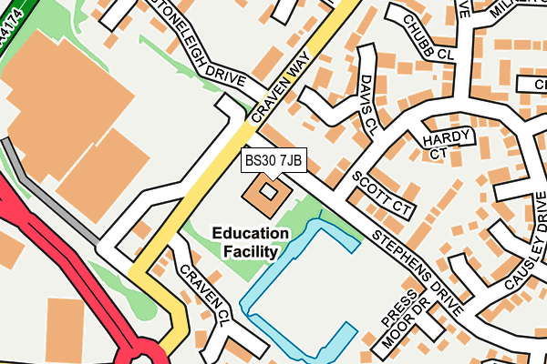 BS30 7JB map - OS OpenMap – Local (Ordnance Survey)