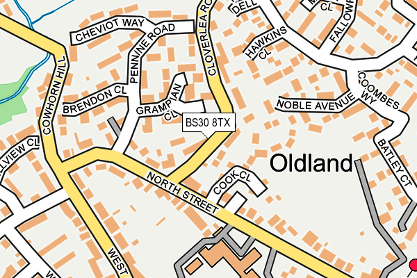 BS30 8TX map - OS OpenMap – Local (Ordnance Survey)