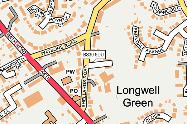 Map of LONGWELL GREEN COMMUNITY CENTRE TRADING LTD at local scale