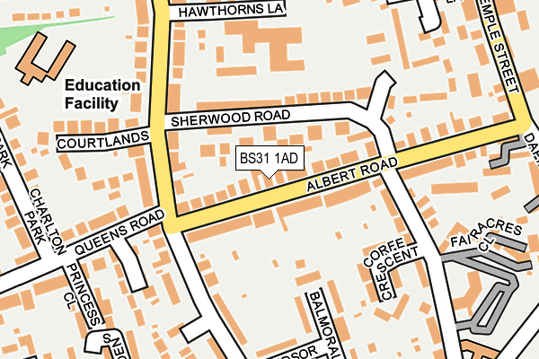 BS31 1AD map - OS OpenMap – Local (Ordnance Survey)