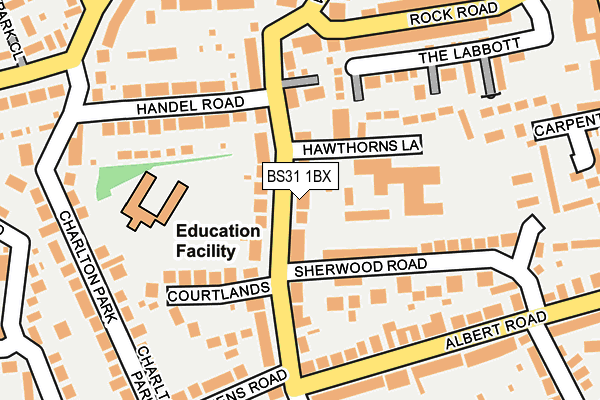 BS31 1BX map - OS OpenMap – Local (Ordnance Survey)