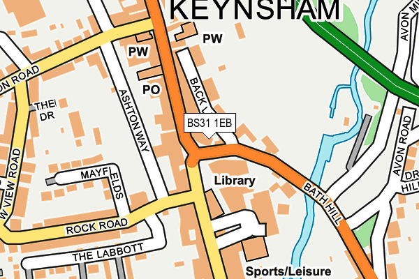 Map of KEYNSHAM FISH BAR LTD at local scale