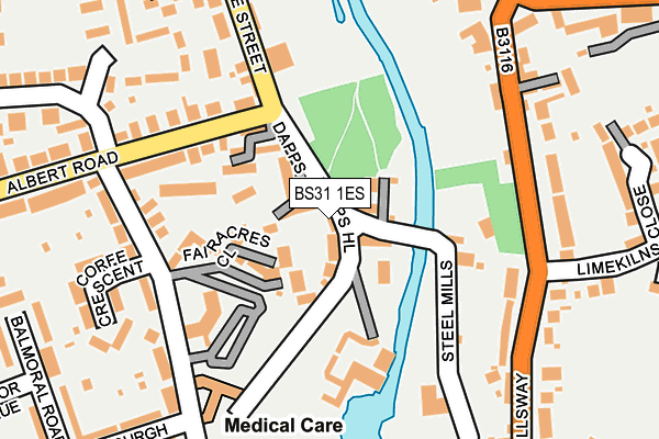 BS31 1ES map - OS OpenMap – Local (Ordnance Survey)