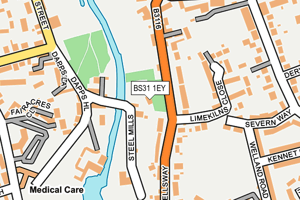 BS31 1EY map - OS OpenMap – Local (Ordnance Survey)