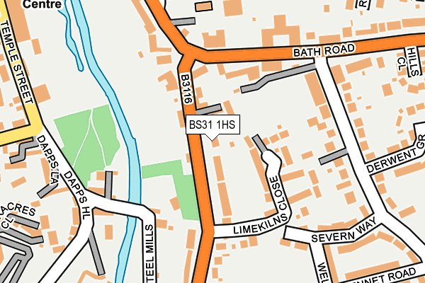 BS31 1HS map - OS OpenMap – Local (Ordnance Survey)