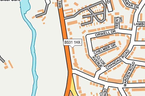 BS31 1HX map - OS OpenMap – Local (Ordnance Survey)