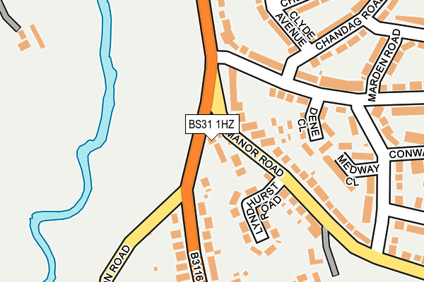BS31 1HZ map - OS OpenMap – Local (Ordnance Survey)