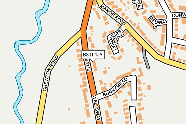 BS31 1JA map - OS OpenMap – Local (Ordnance Survey)