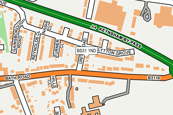 BS31 1ND map - OS OpenMap – Local (Ordnance Survey)