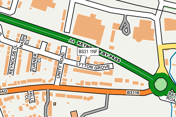 BS31 1NF map - OS OpenMap – Local (Ordnance Survey)