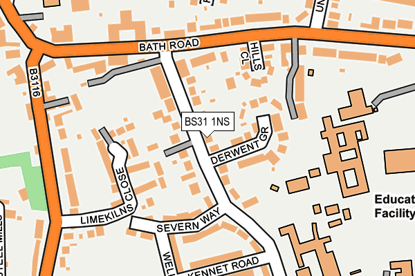 BS31 1NS map - OS OpenMap – Local (Ordnance Survey)