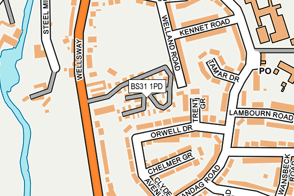 BS31 1PD map - OS OpenMap – Local (Ordnance Survey)