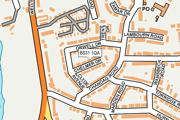 BS31 1QA map - OS OpenMap – Local (Ordnance Survey)