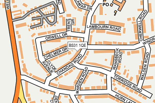 BS31 1QE map - OS OpenMap – Local (Ordnance Survey)