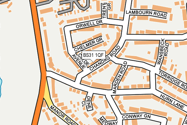 BS31 1QF map - OS OpenMap – Local (Ordnance Survey)