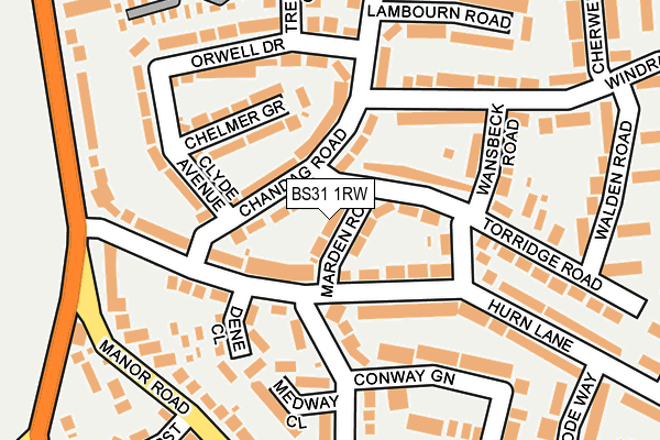 BS31 1RW map - OS OpenMap – Local (Ordnance Survey)
