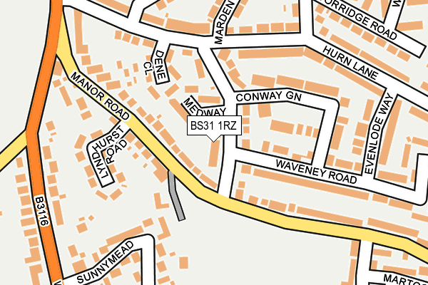 BS31 1RZ map - OS OpenMap – Local (Ordnance Survey)