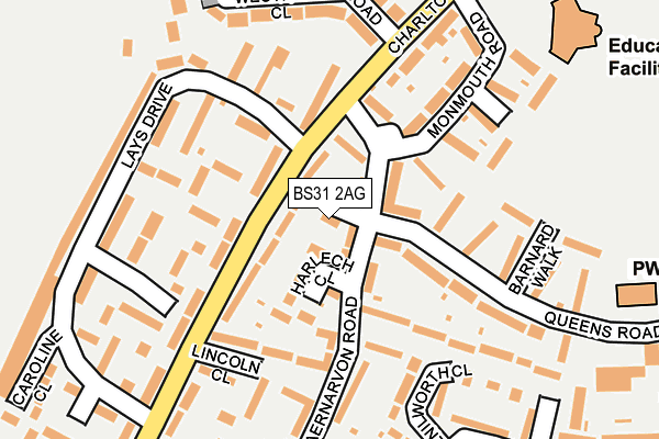 BS31 2AG map - OS OpenMap – Local (Ordnance Survey)