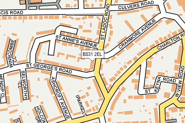 BS31 2EL map - OS OpenMap – Local (Ordnance Survey)