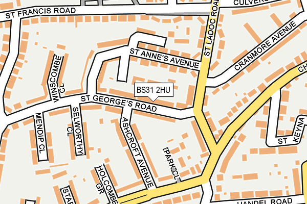 BS31 2HU map - OS OpenMap – Local (Ordnance Survey)