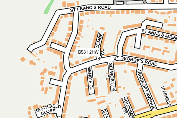 BS31 2HW map - OS OpenMap – Local (Ordnance Survey)
