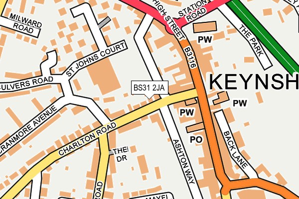 BS31 2JA map - OS OpenMap – Local (Ordnance Survey)