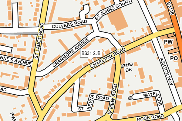 BS31 2JB map - OS OpenMap – Local (Ordnance Survey)