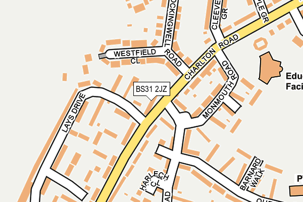 BS31 2JZ map - OS OpenMap – Local (Ordnance Survey)