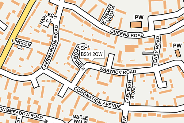 BS31 2QW map - OS OpenMap – Local (Ordnance Survey)