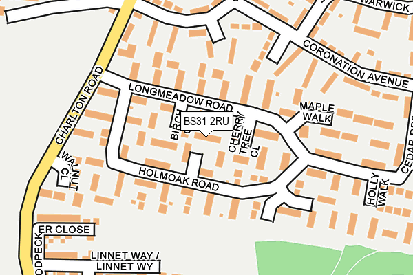 BS31 2RU map - OS OpenMap – Local (Ordnance Survey)
