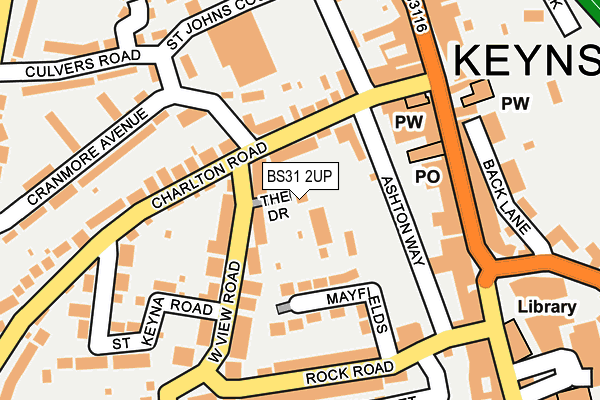 BS31 2UP map - OS OpenMap – Local (Ordnance Survey)