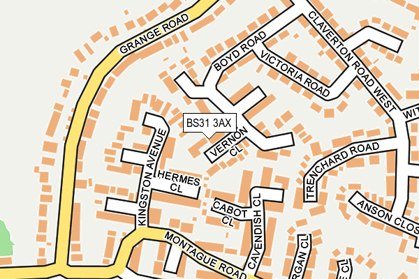 BS31 3AX map - OS OpenMap – Local (Ordnance Survey)