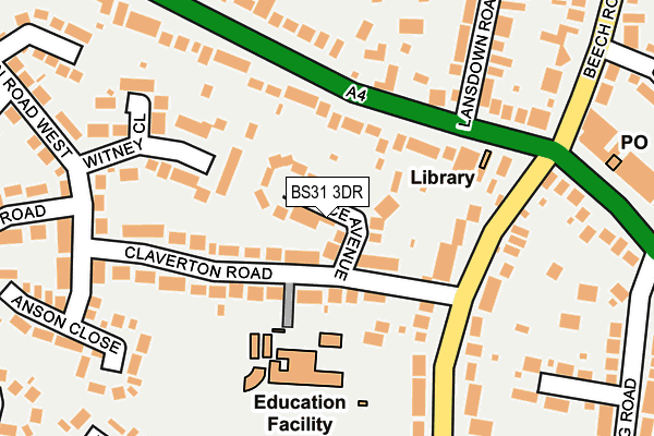 BS31 3DR map - OS OpenMap – Local (Ordnance Survey)