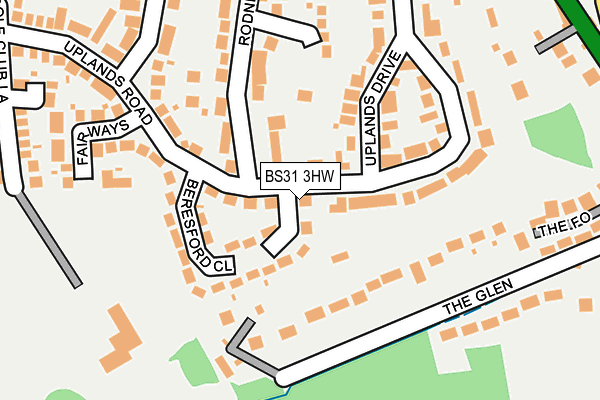 BS31 3HW map - OS OpenMap – Local (Ordnance Survey)
