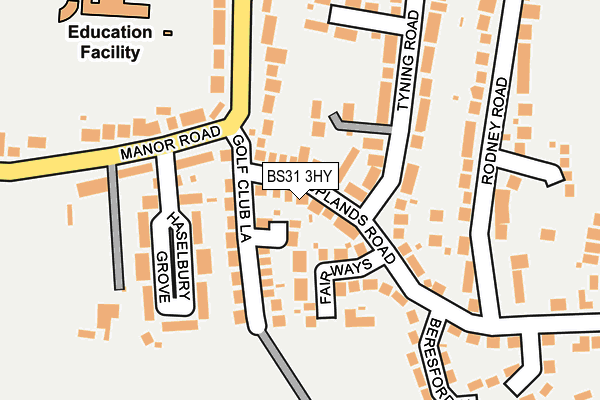 BS31 3HY map - OS OpenMap – Local (Ordnance Survey)