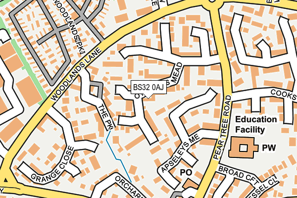 BS32 0AJ map - OS OpenMap – Local (Ordnance Survey)