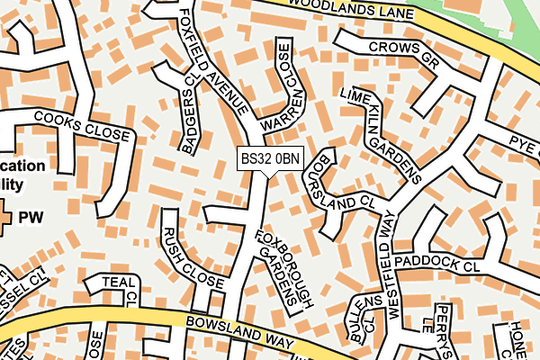 BS32 0BN map - OS OpenMap – Local (Ordnance Survey)