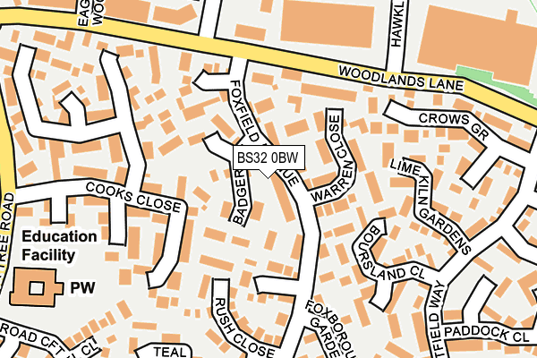 BS32 0BW map - OS OpenMap – Local (Ordnance Survey)