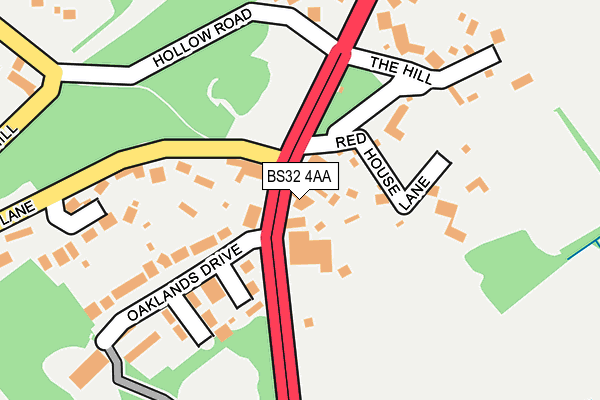BS32 4AA map - OS OpenMap – Local (Ordnance Survey)