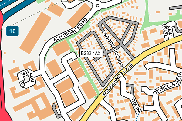 BS32 4AX map - OS OpenMap – Local (Ordnance Survey)