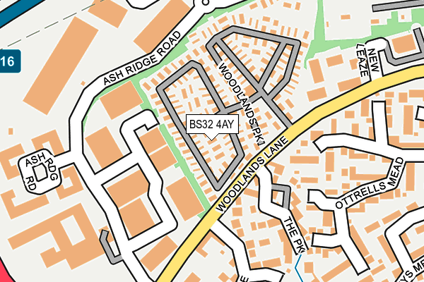 BS32 4AY map - OS OpenMap – Local (Ordnance Survey)