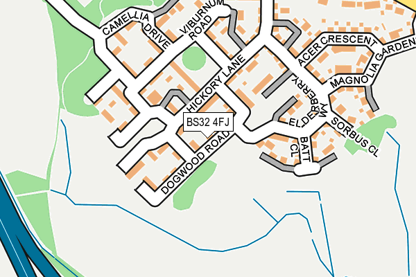 BS32 4FJ map - OS OpenMap – Local (Ordnance Survey)