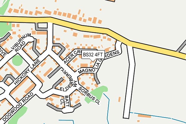 BS32 4FT map - OS OpenMap – Local (Ordnance Survey)