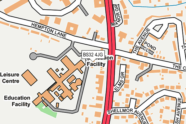 BS32 4JG map - OS OpenMap – Local (Ordnance Survey)