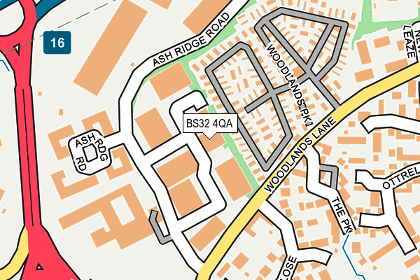 BS32 4QA map - OS OpenMap – Local (Ordnance Survey)