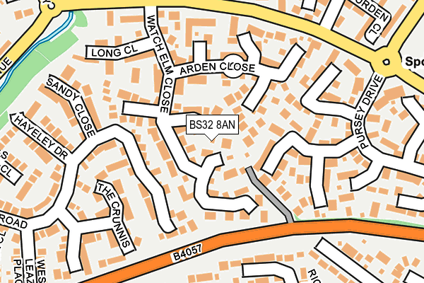 BS32 8AN map - OS OpenMap – Local (Ordnance Survey)