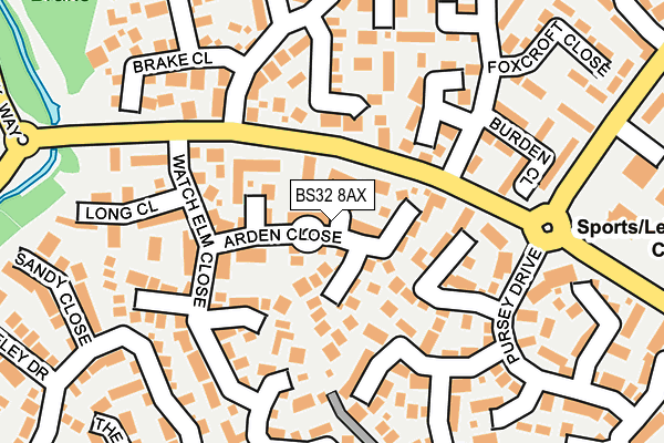 BS32 8AX map - OS OpenMap – Local (Ordnance Survey)